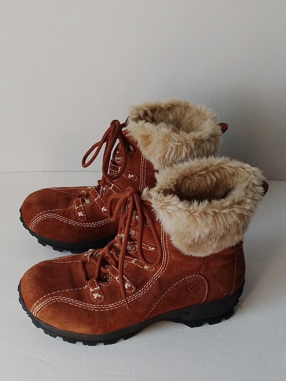 Earth Spirit Brown Leather Faux Fur Boots 7.5